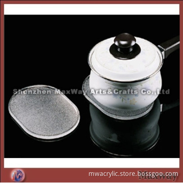 Elegant Frosting Oval Hot Acrylic Coaster/Tray/Saucer/Pad with Your Logo